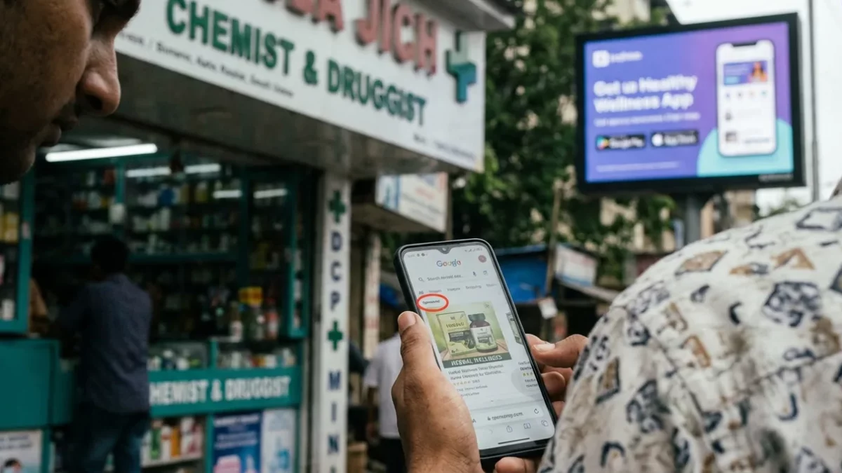 AI search in India: marketer riallocano budget SEO per annunci wellness.