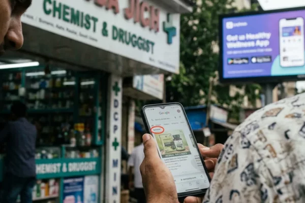 AI search in India: marketer riallocano budget SEO per annunci wellness.